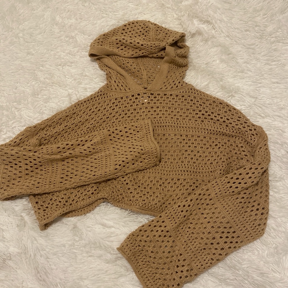 Crochet Cropped hoodie